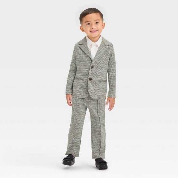 Bundle of 2 Size 7 & 12M Boys Pull On Pintuck Stretchy Pants Plaid - Cat & Jack - Picture 5 of 16